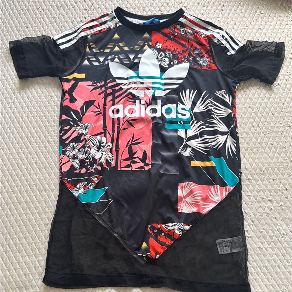 Adidas Mesh Panel Mini Dress